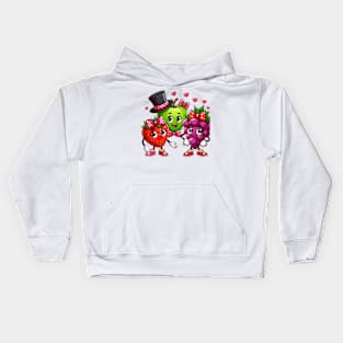 Valentine's Cartoon Delights Kids Hoodie